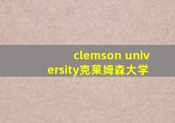 clemson university克莱姆森大学